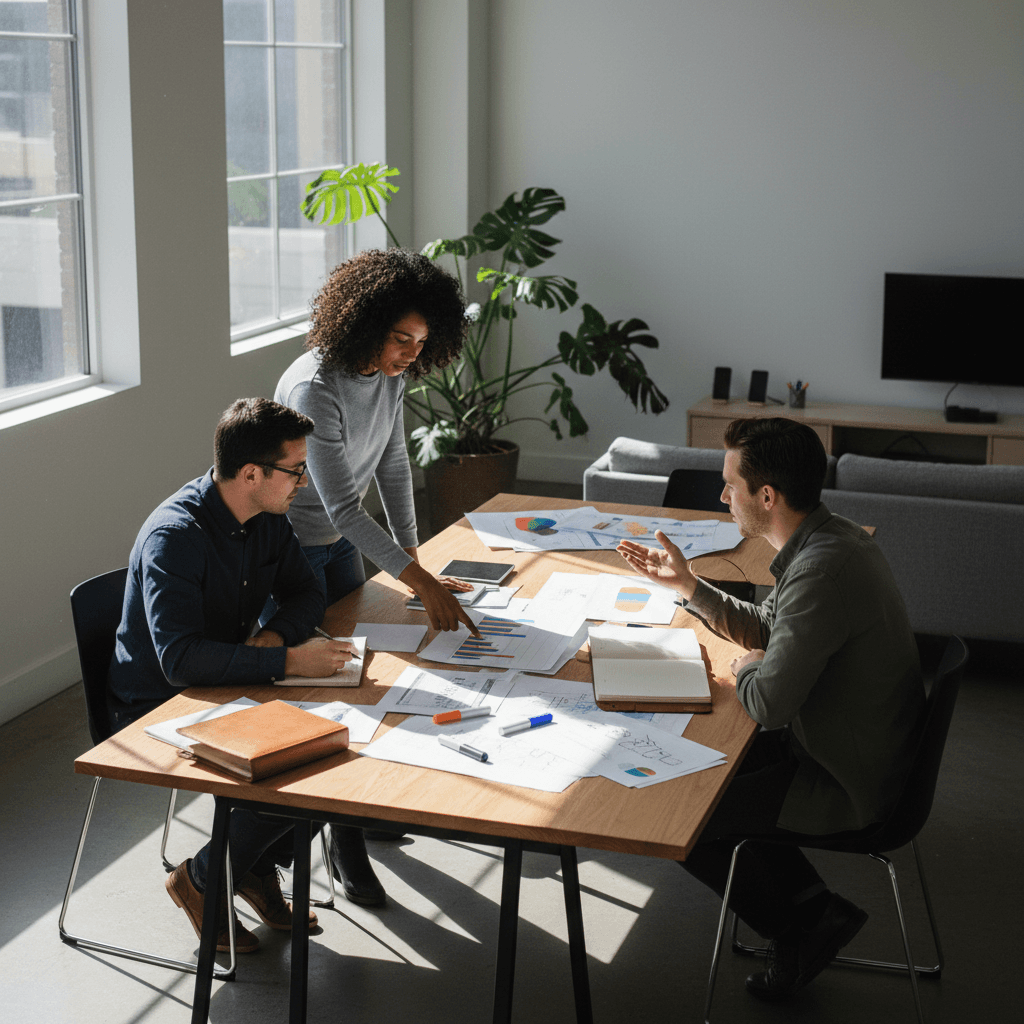 Business team collaborating on strategy