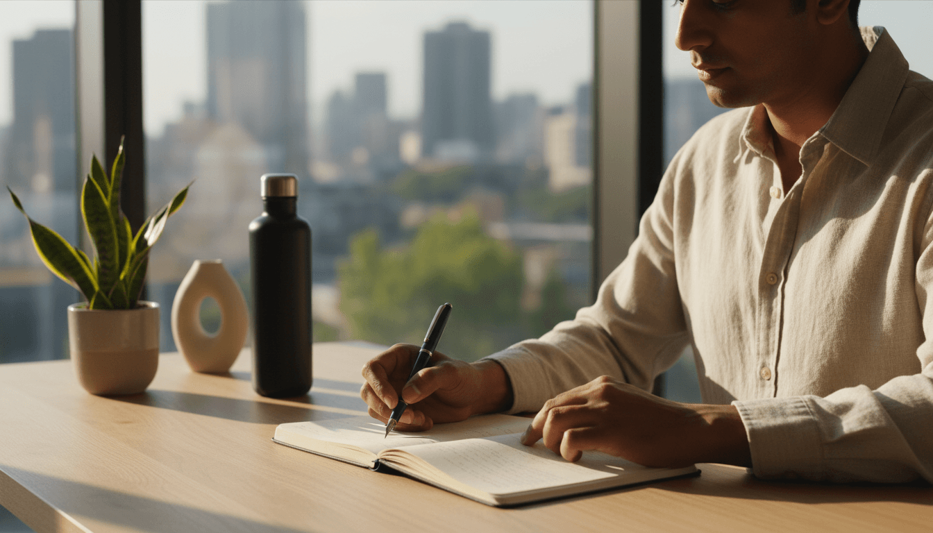 Person journaling for personal development